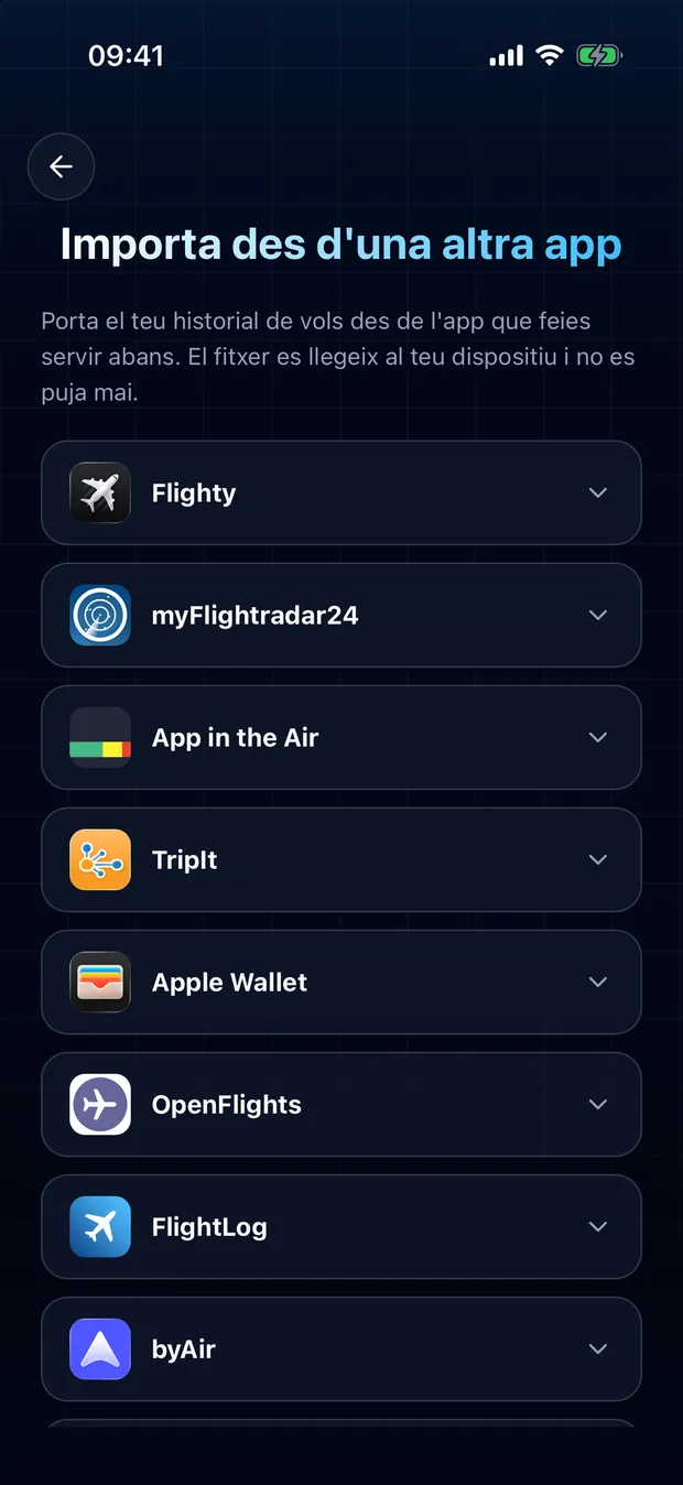 Obre la targeta de la teva app i toca Tria el fitxer.