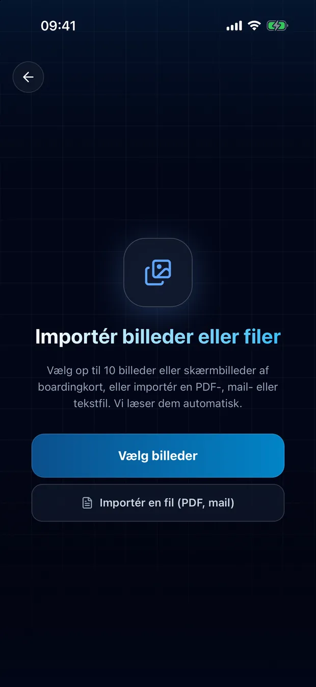 Vælg dine skærmbilleder eller fotos