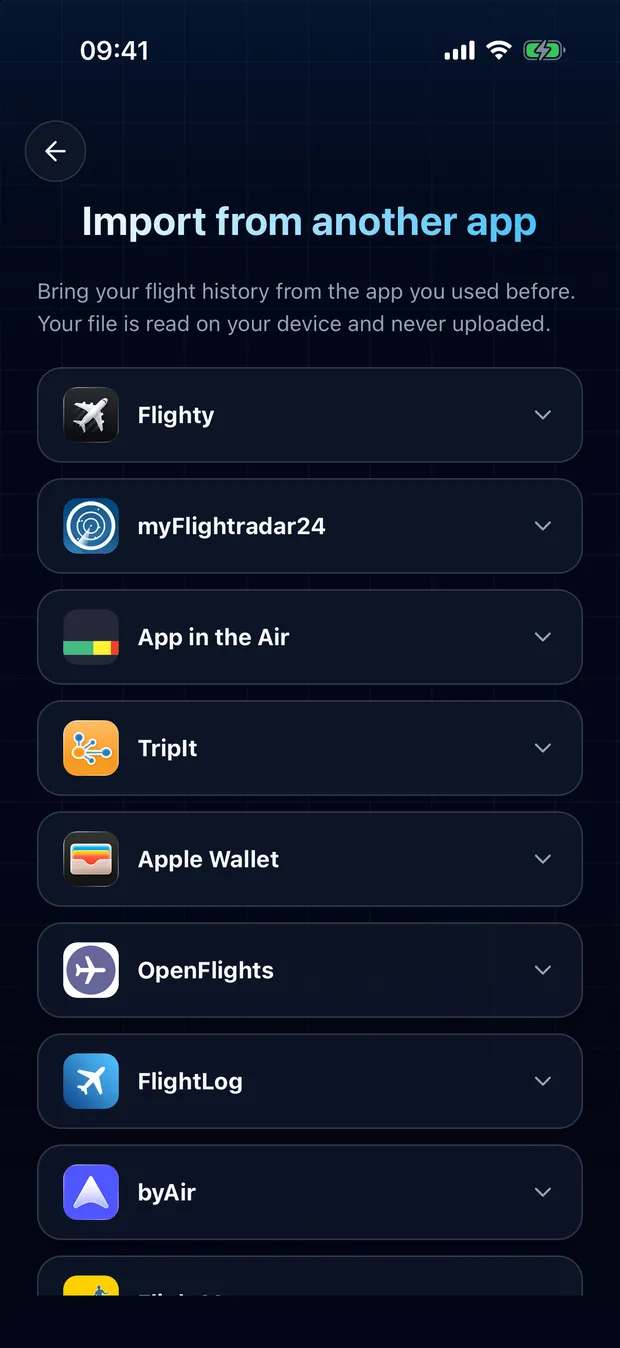 Open your app's card and tap Choose a file.