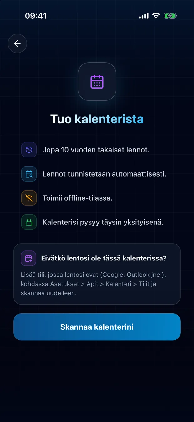 Salli pääsy ja aloita skannaus