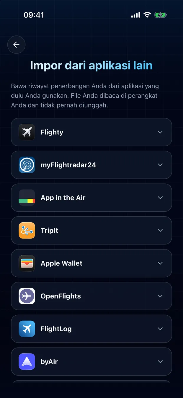 Buka kartu aplikasi Anda dan ketuk Pilih file.