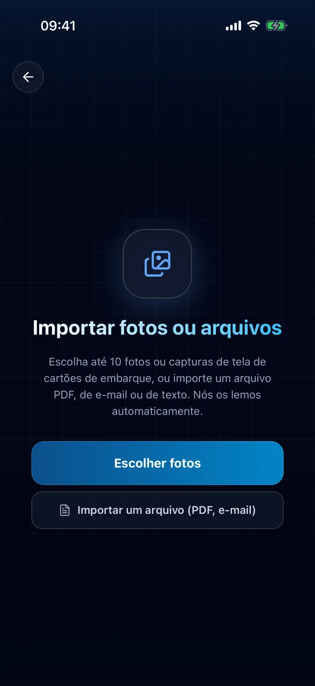 Escolha as suas capturas de ecrã ou fotografias