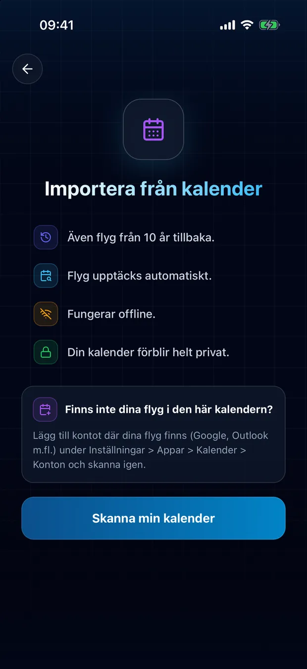 Ge åtkomst och starta skanningen