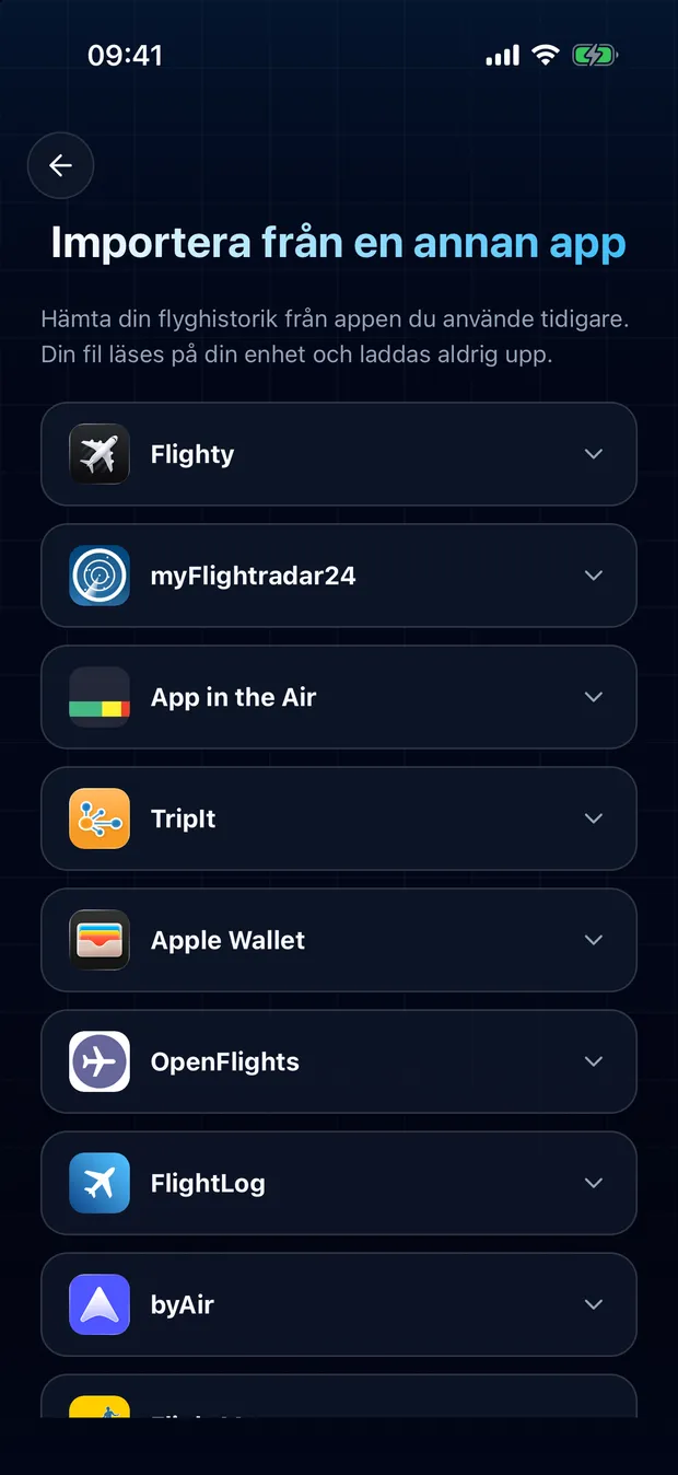 Öppna kortet för din app och tryck på Välj filen.