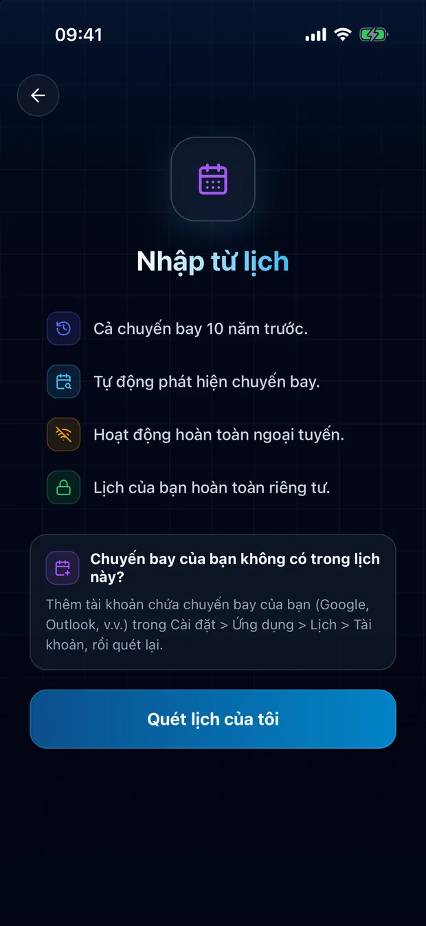 Cho phép truy cập và bắt đầu quét