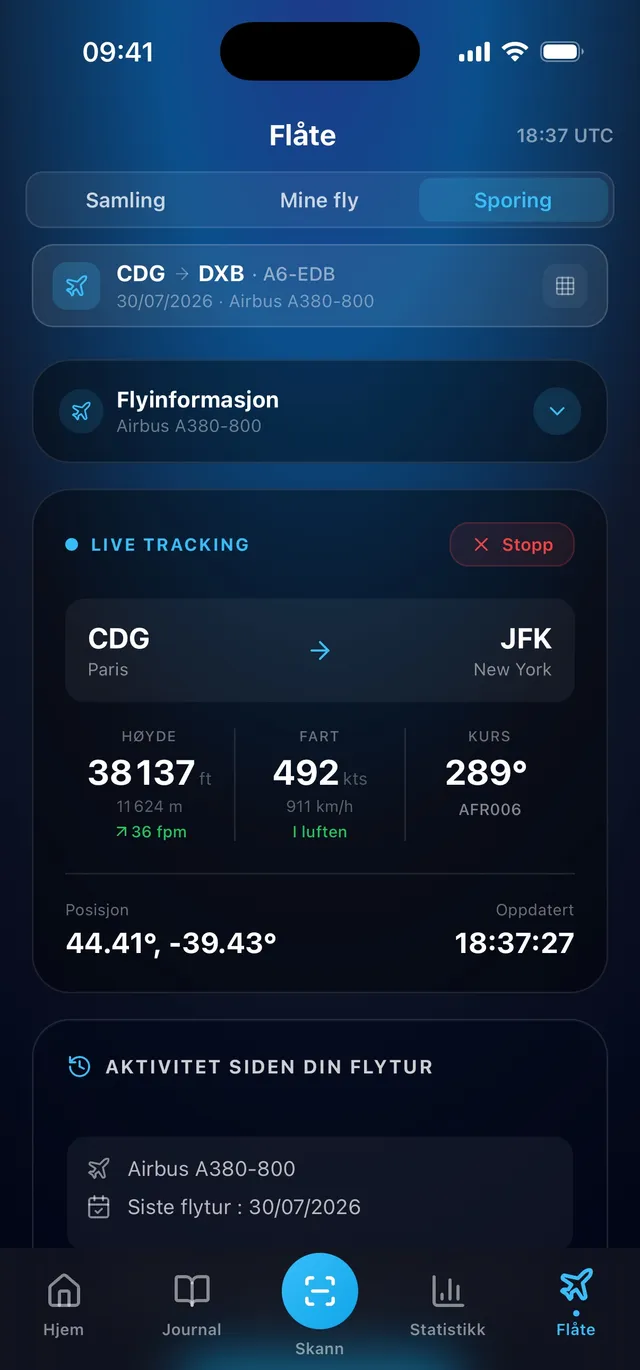 Hvor er flyet mitt?