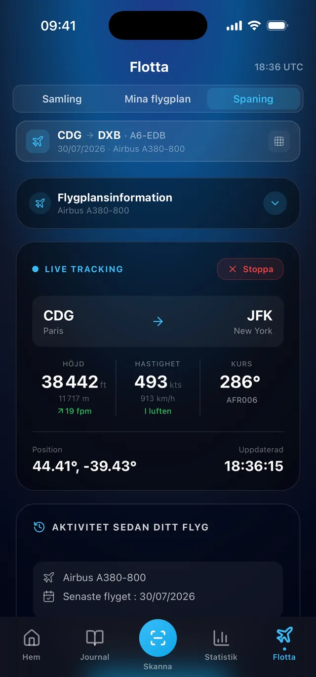 Var är mitt flygplan?